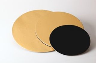 Immagine di DISCO DI CARTONE POLITENATO ORO/NERO 18CM 10KG