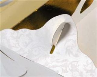 Immagine di PORTAPASTE DAMASCATO BIANCO INTERNO ORO 13X15+6CM 50PZ