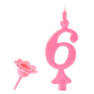 Immagine di CANDELE A NUMERO TW 6 ROSA