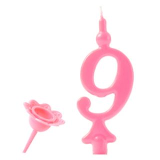 Immagine di CANDELE A NUMERO TW 9 ROSA