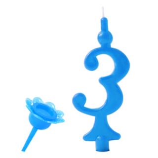 Immagine di CANDELE A NUMERO TW 3 AZZURRE