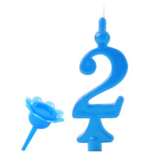 Immagine di CANDELE A NUMERO TW 2 AZZURRE