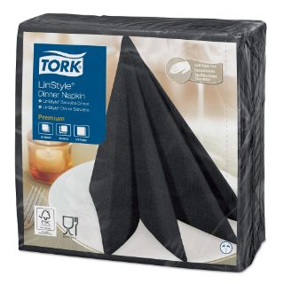 Immagine di TORK TOVAGLIOLI AIRLAID 39X39CM TINTA UNITA NERO 50PZ